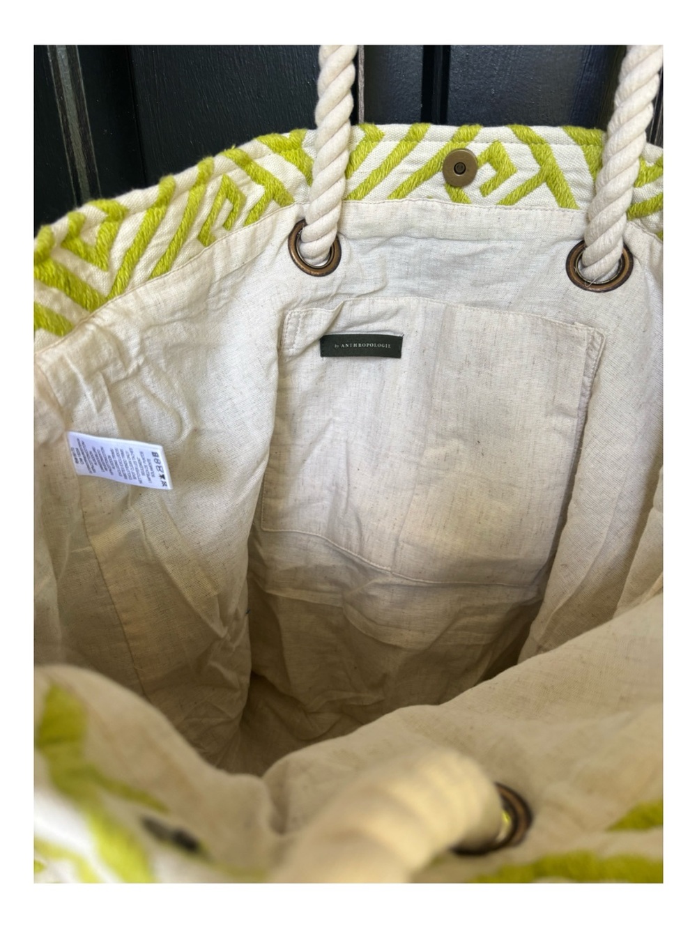 NWT Anthropologie Geometric Design Tote Bag - Picture 5 of 11